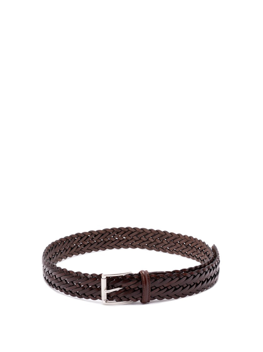 Anderson's Braided Brown Woven Leather Belt