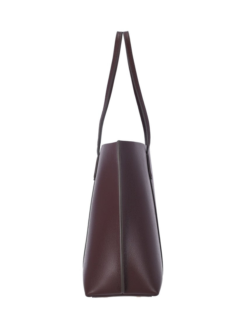 Tory Burch Burgundy Perry Embossed Logo Tote Bag
