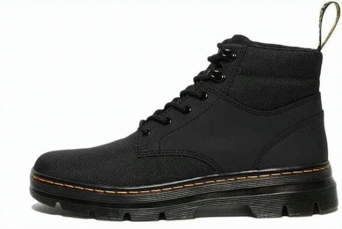 Dr. Martens High-Top Black Canvas And Synthetic Leather Boots
