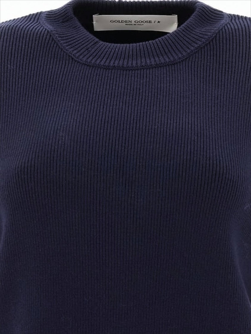 Golden Goose Ribbed Knit Sweater With Cropped Fit