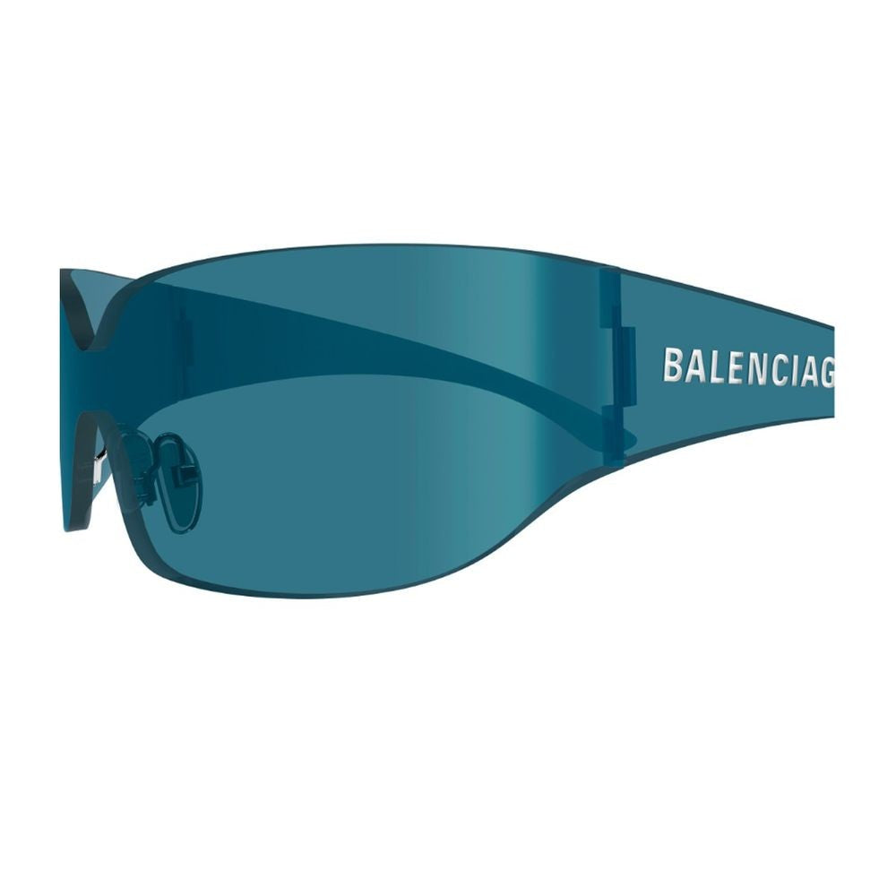 Balenciaga Bb0421s Extreme Line Oversized Square Shield Sunglasses In Petrol Blue Nylon