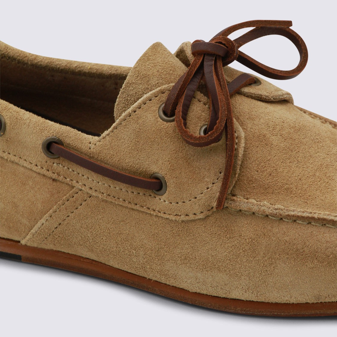 Sebago Moccasin-Style Flat Shoes With Leather Lace-Up Accents