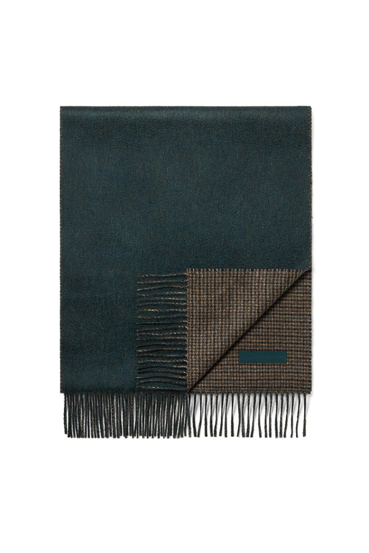 Zegna Oasi Cashmere Beaver Pied De Poule Scarf