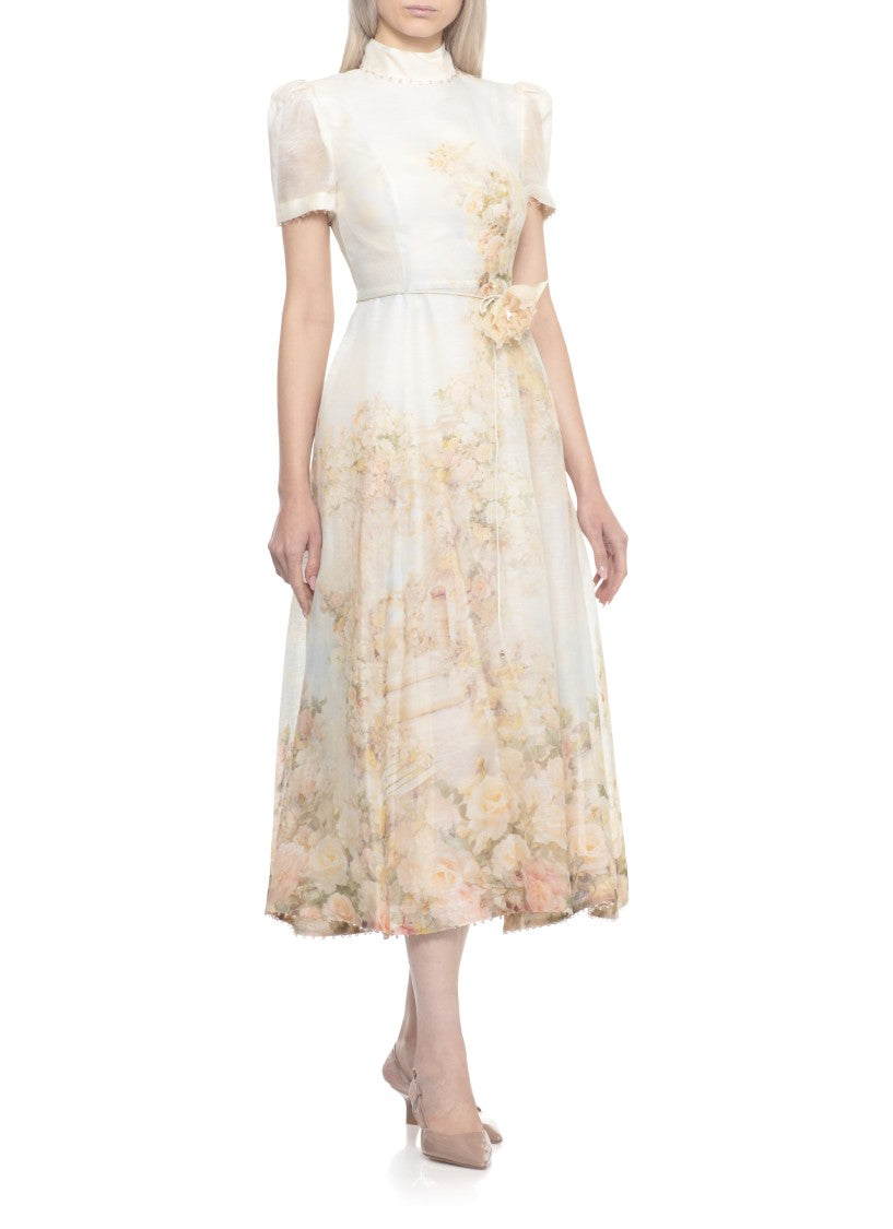 Zimmermann Yellow Linen And Silk Dress