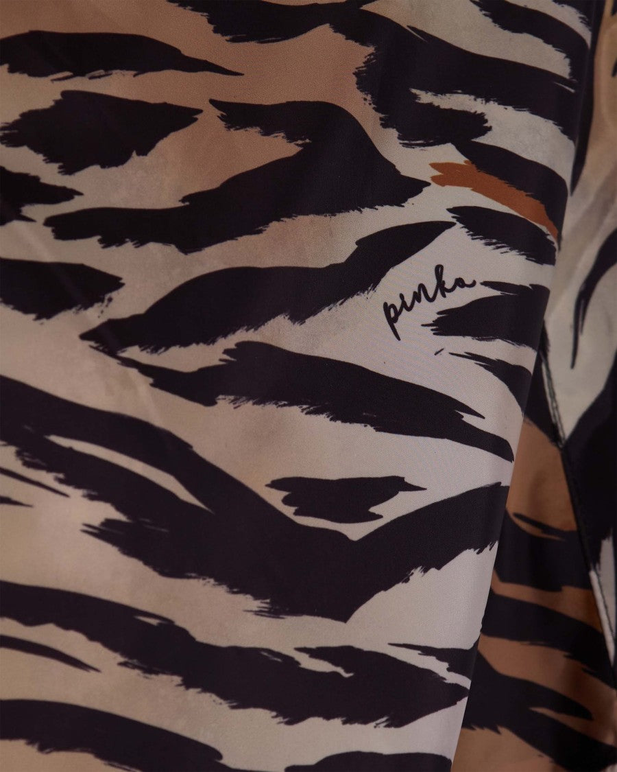 Pinko Animal Print Cropped Jacket With Classic Collar