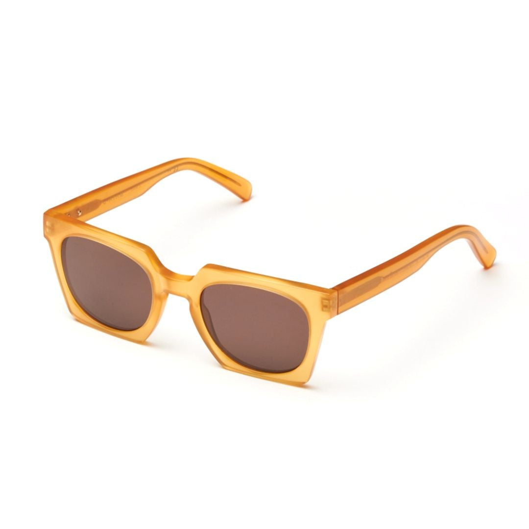 Kador Maya-S Translucent Amber Square-Frame Sunglasses
