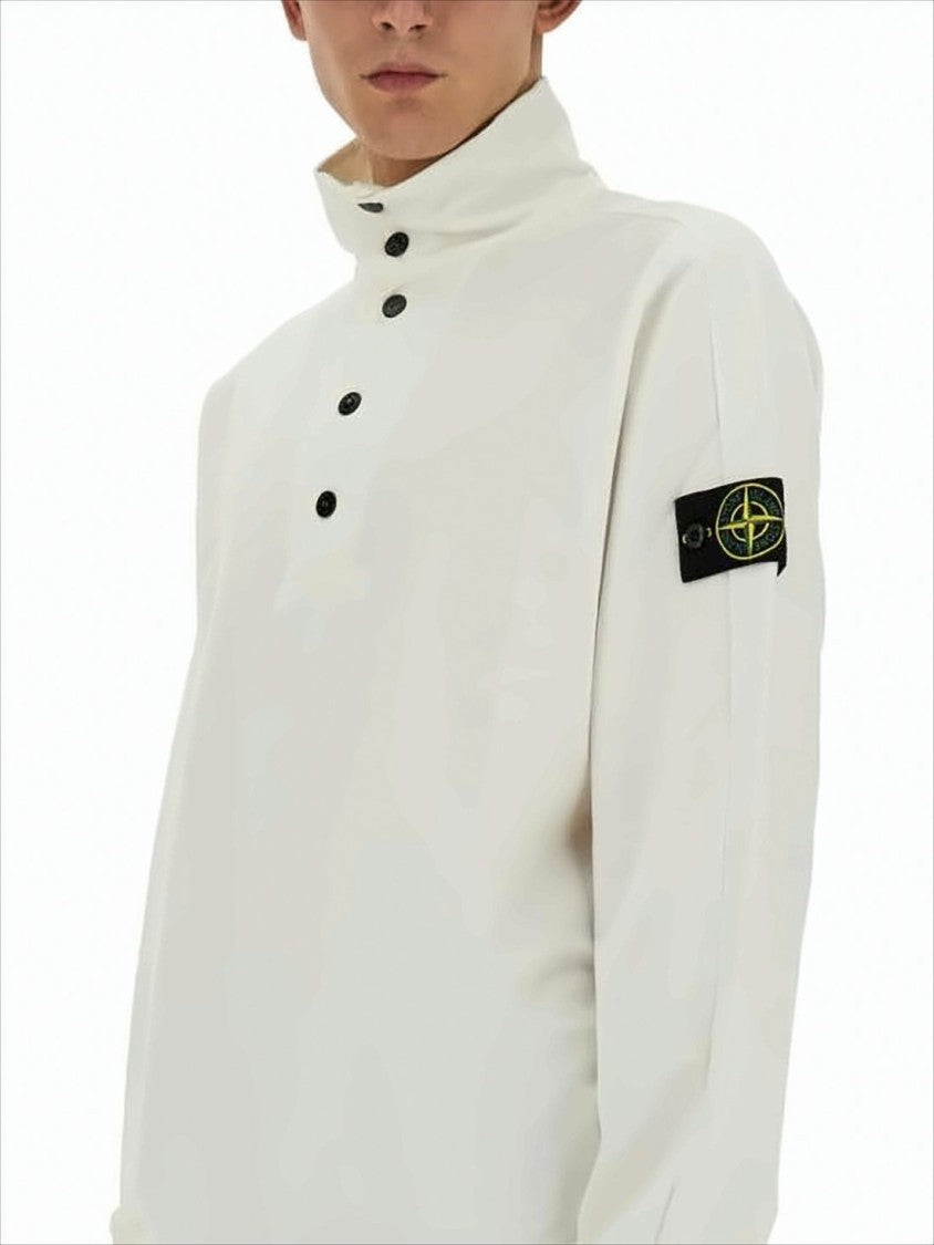 Stone Island High Buttoned Turtleneck Sweater