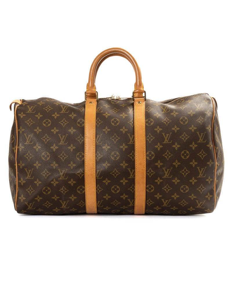 Louis Vuitton Brown Keepall 45 Monogram Canvas Travel Duffle Bag