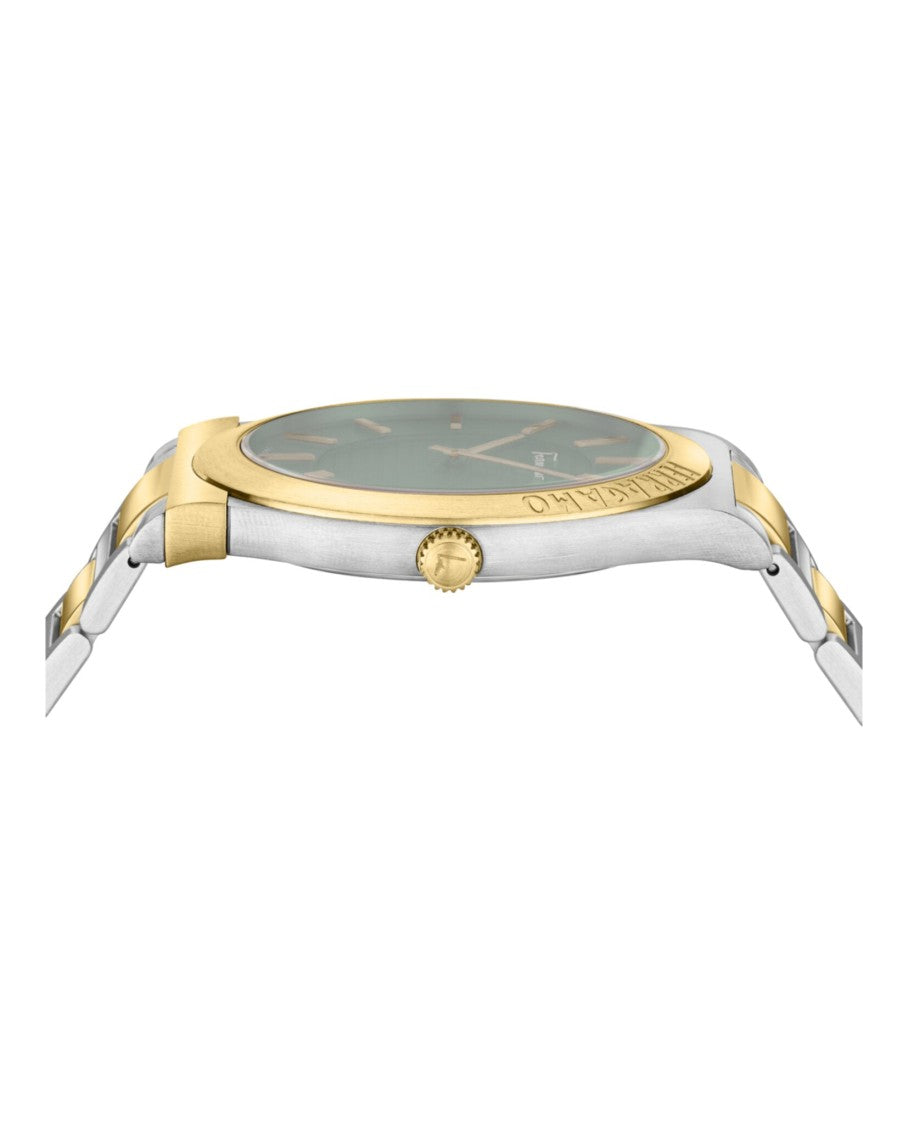 Ferragamo Gancini Bracelet Watch With Green Sunray Dial