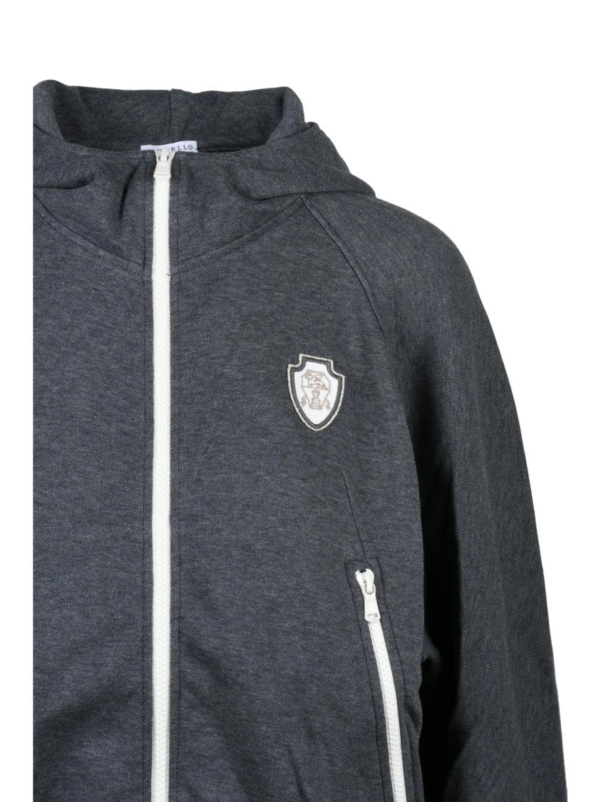 Brunello Cucinelli Zip Hoodie - Grey