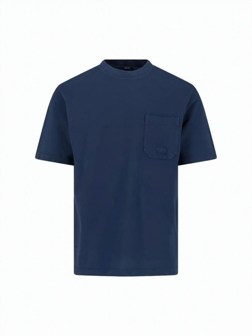C.P. Company Minimalist Black Short-Sleeved T-Shirt With Rectangular Patch