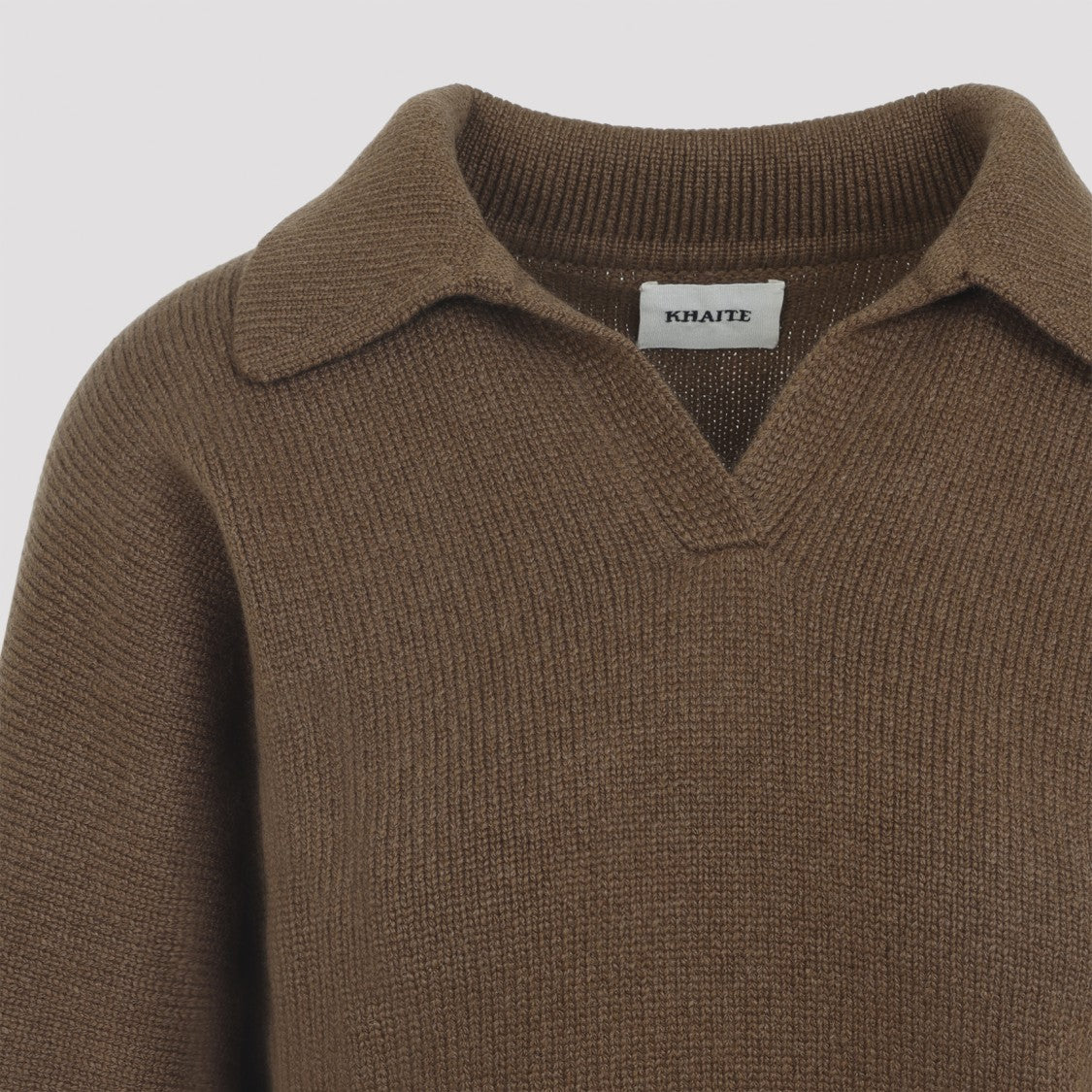 Khaite Cashmere Knit Sweater With Open Collar