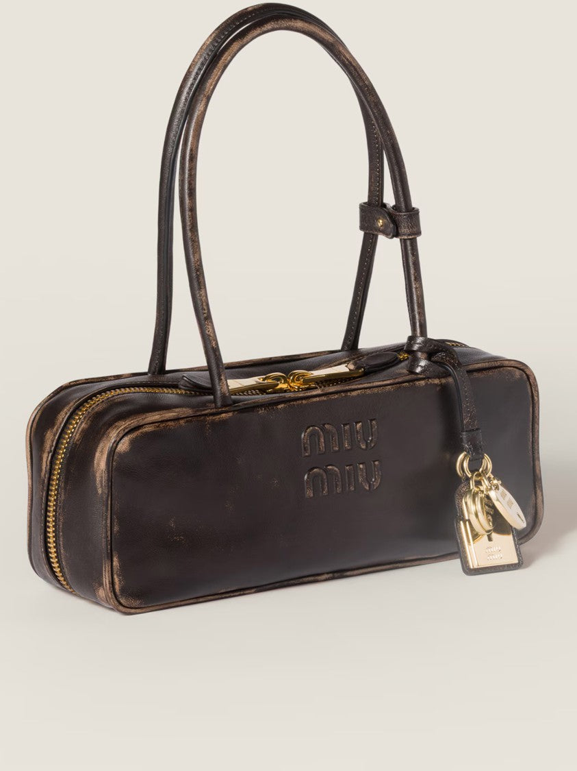 Miu Miu Brown Beau Nappa Leather Handbag