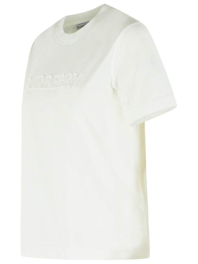 Burberry White Cotton T-Hsirt