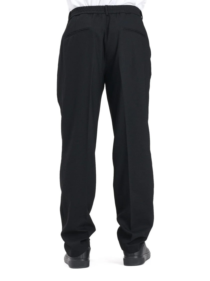 Selected Black Technical Wool-Blend Straight-Leg Formal Pants