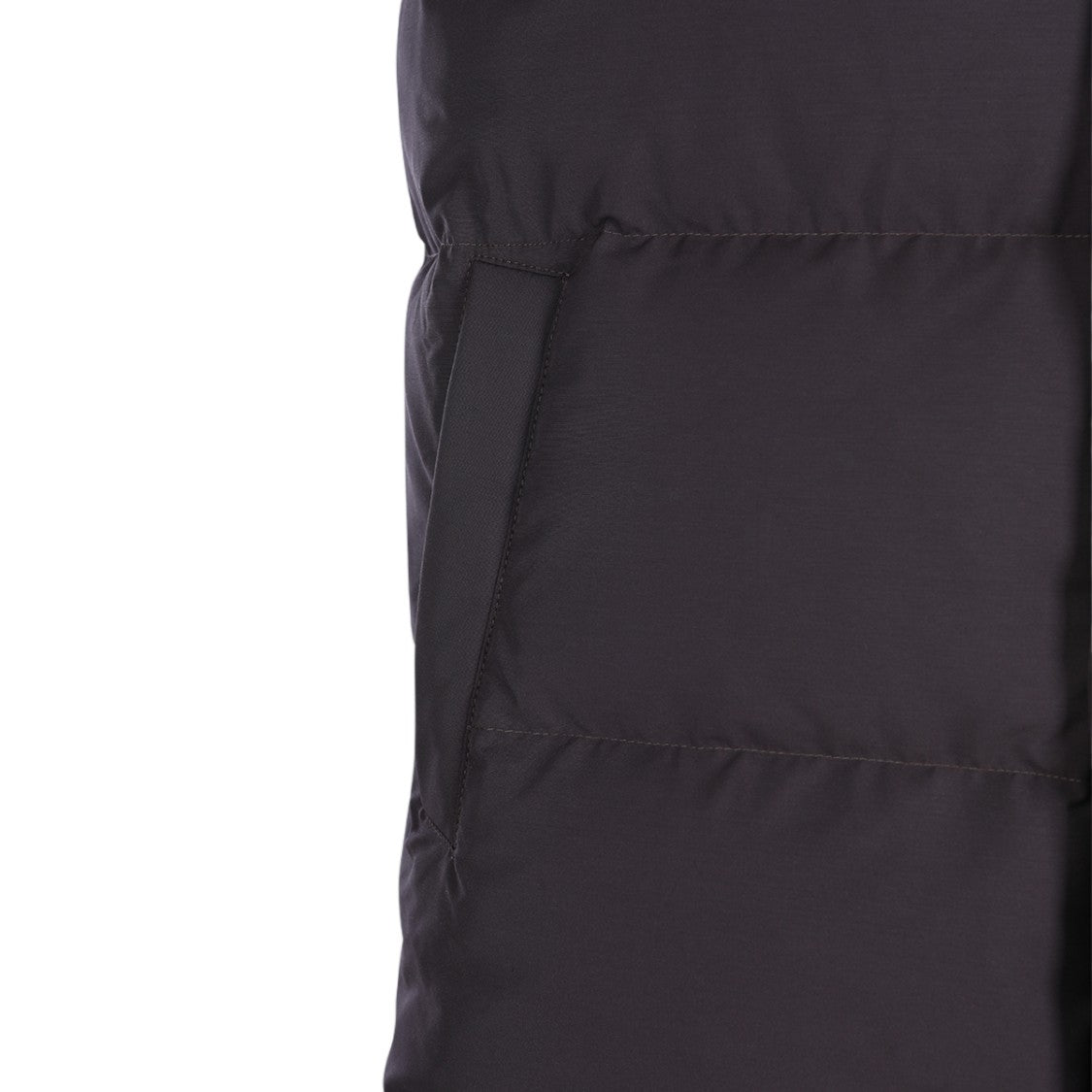 Eleventy Sleeveless Padded Vest With High Collar And Adjustable Hood
