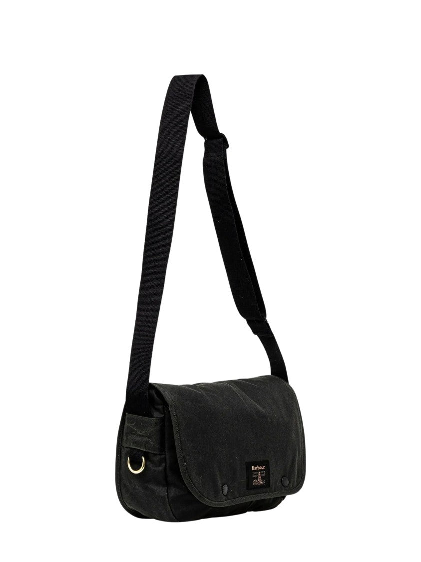 Barbour Tartan Plaid Back Panel Structured Messenger Bag