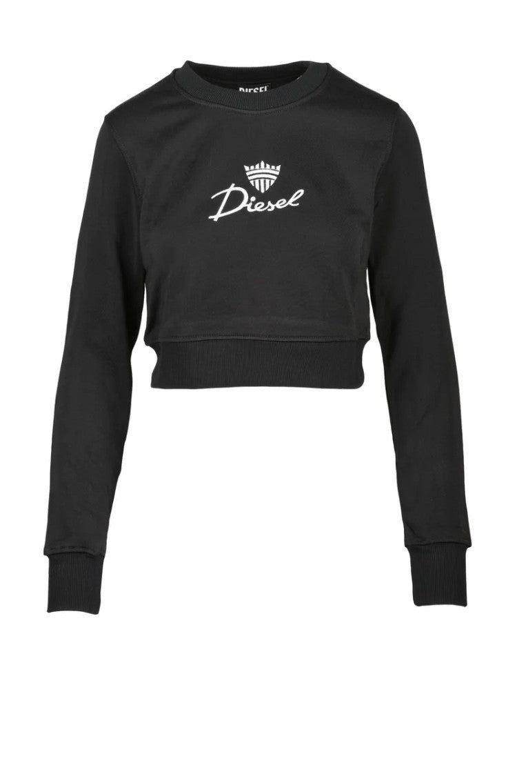 Diesel Black Cropped Logo Sweatshirt