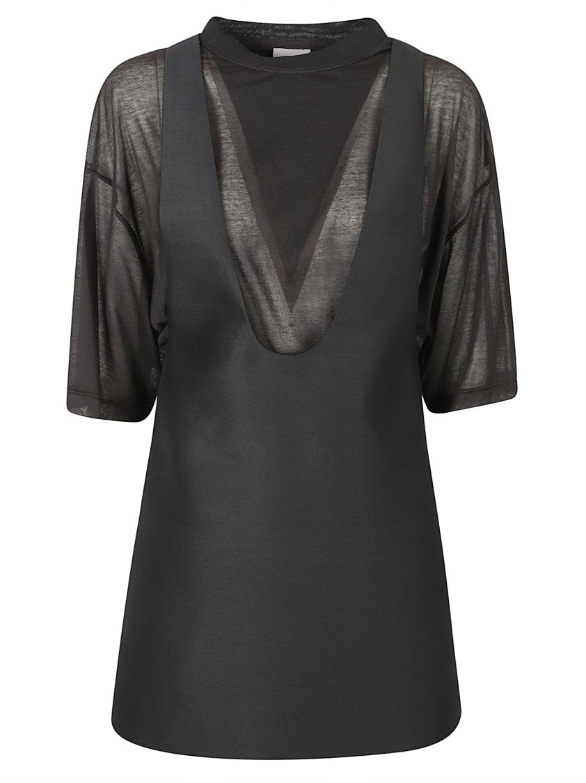 Balenciaga Hybrid Mini Dress With Sheer T-Shirt Layering By Balenciaga