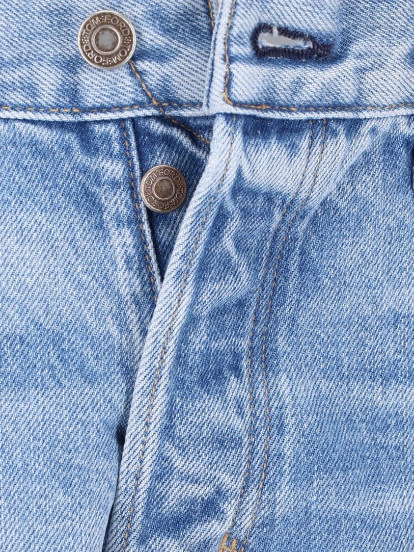 Tom Ford Light Blue Straight-Leg Cotton Jeans