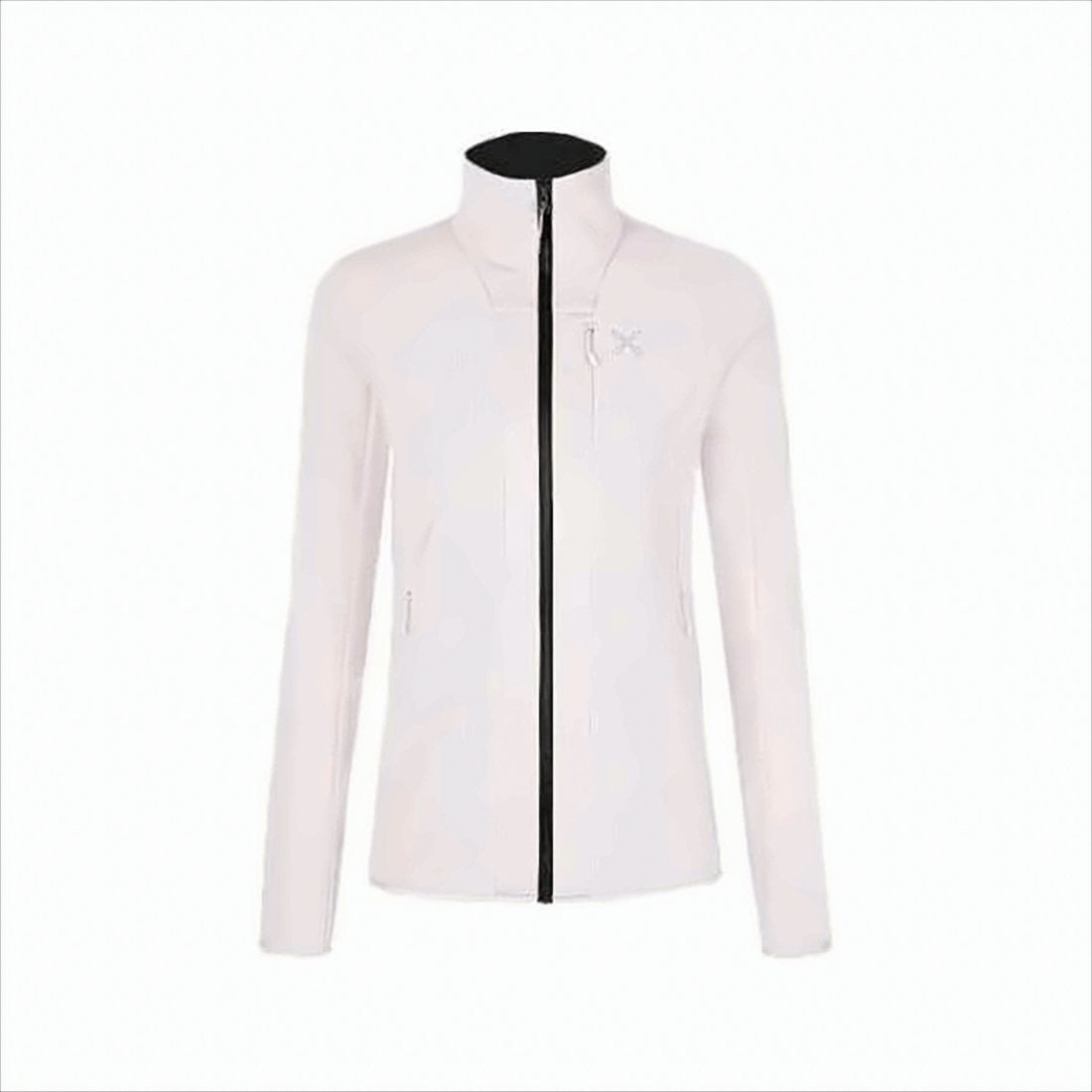 Montura Minimalistic White Jacket With High Collar And Zippered Pockets