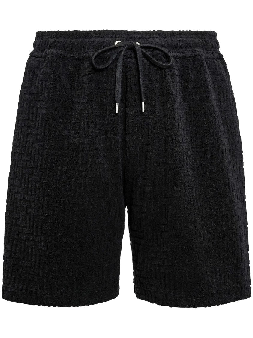 Tatras Black Textured Shorts With Adjustable Drawstring