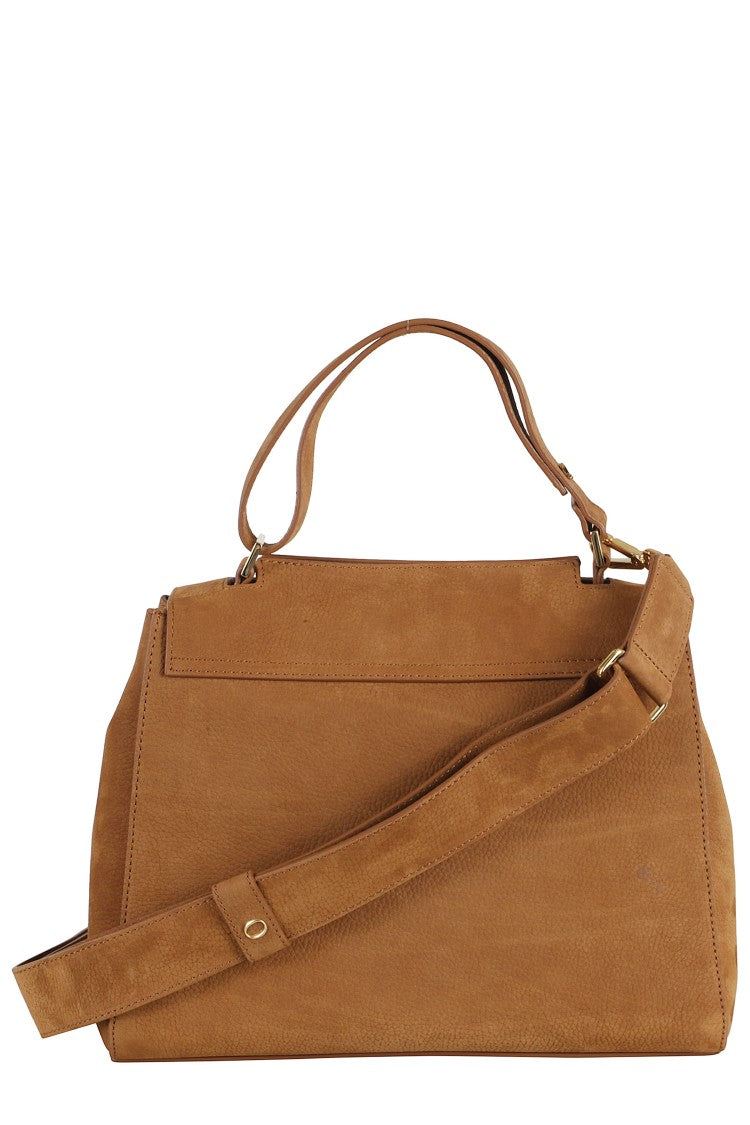 Orciani Saddle-Toned Structured Leather Orciani Shoulder Bag