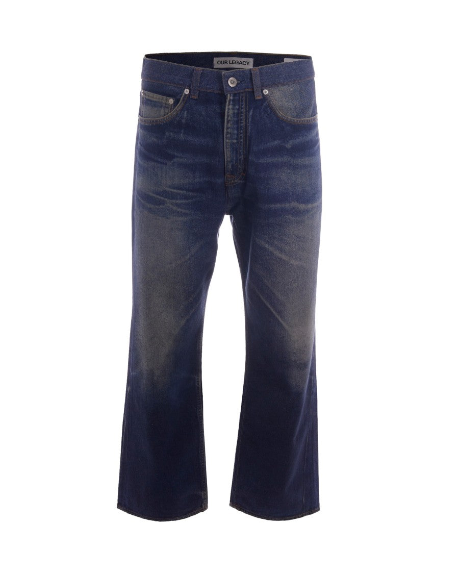 Our Legacy Comfort-Fit Third Cut Jeans With Trompe L'oeil Azure Print
