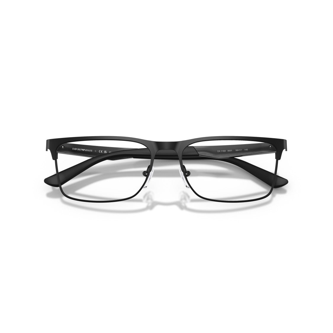 Emporio Armani 0Ea1183 Matte Black Rectangular Eyeglasses With Adjustable Nose Pads