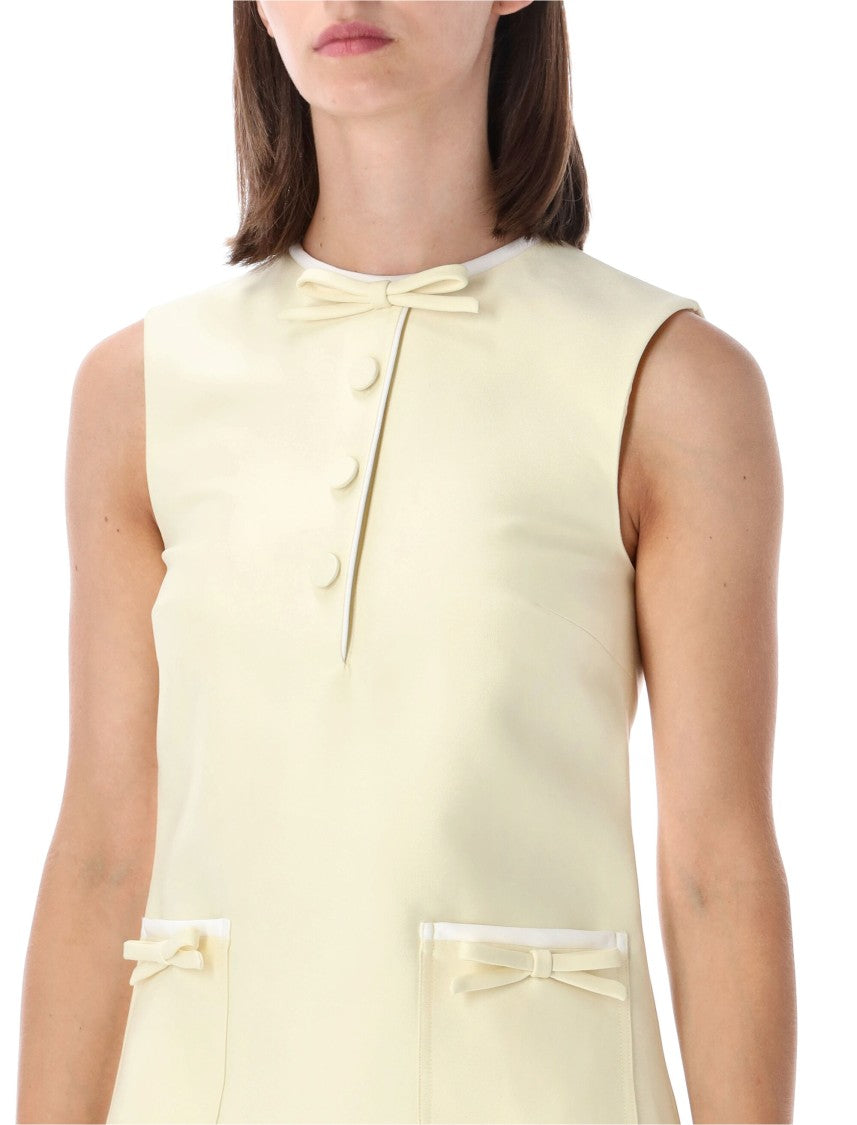 Self-Portrait Yellow Taffeta Bow Mini Dress