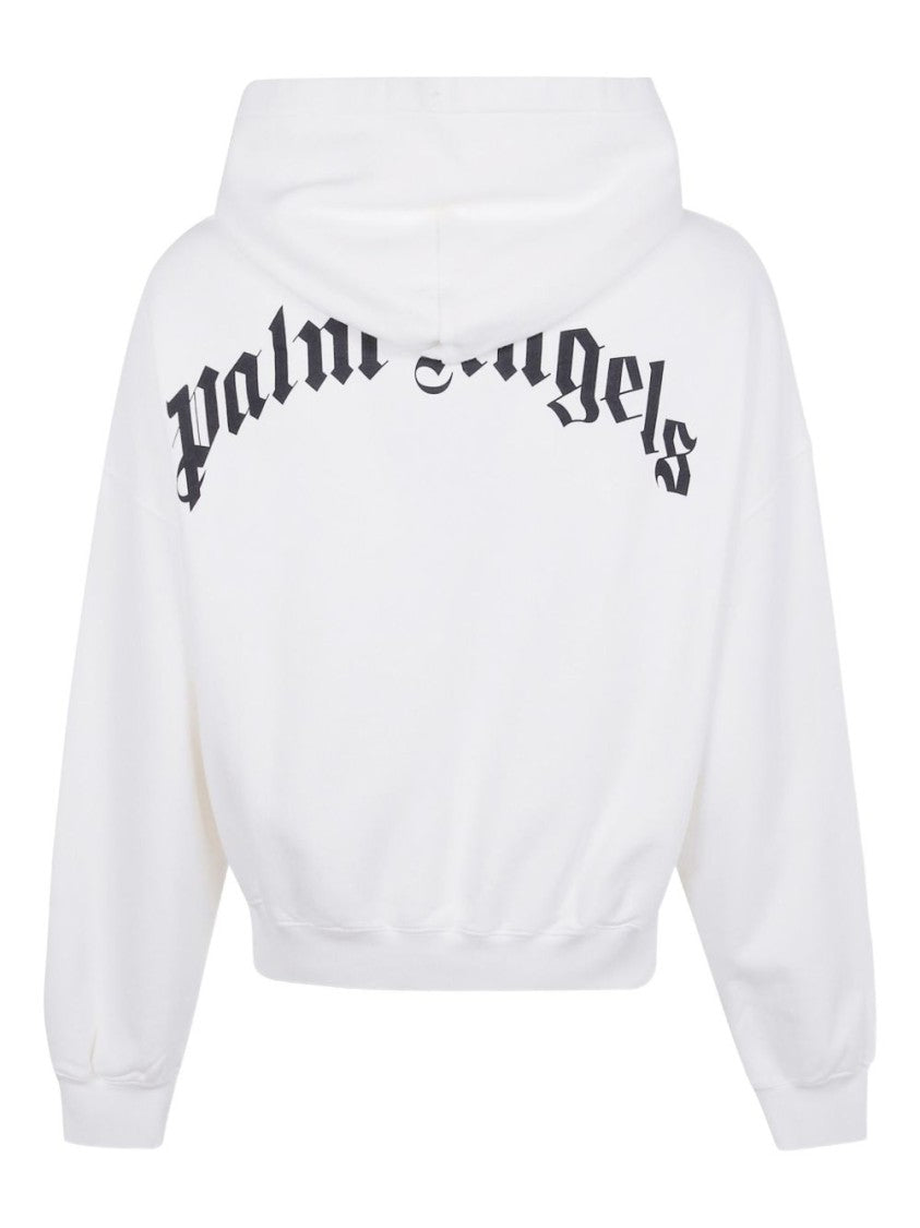 Palm Angels Oversized Hoodie With Drawstring Hood And Logo Accents