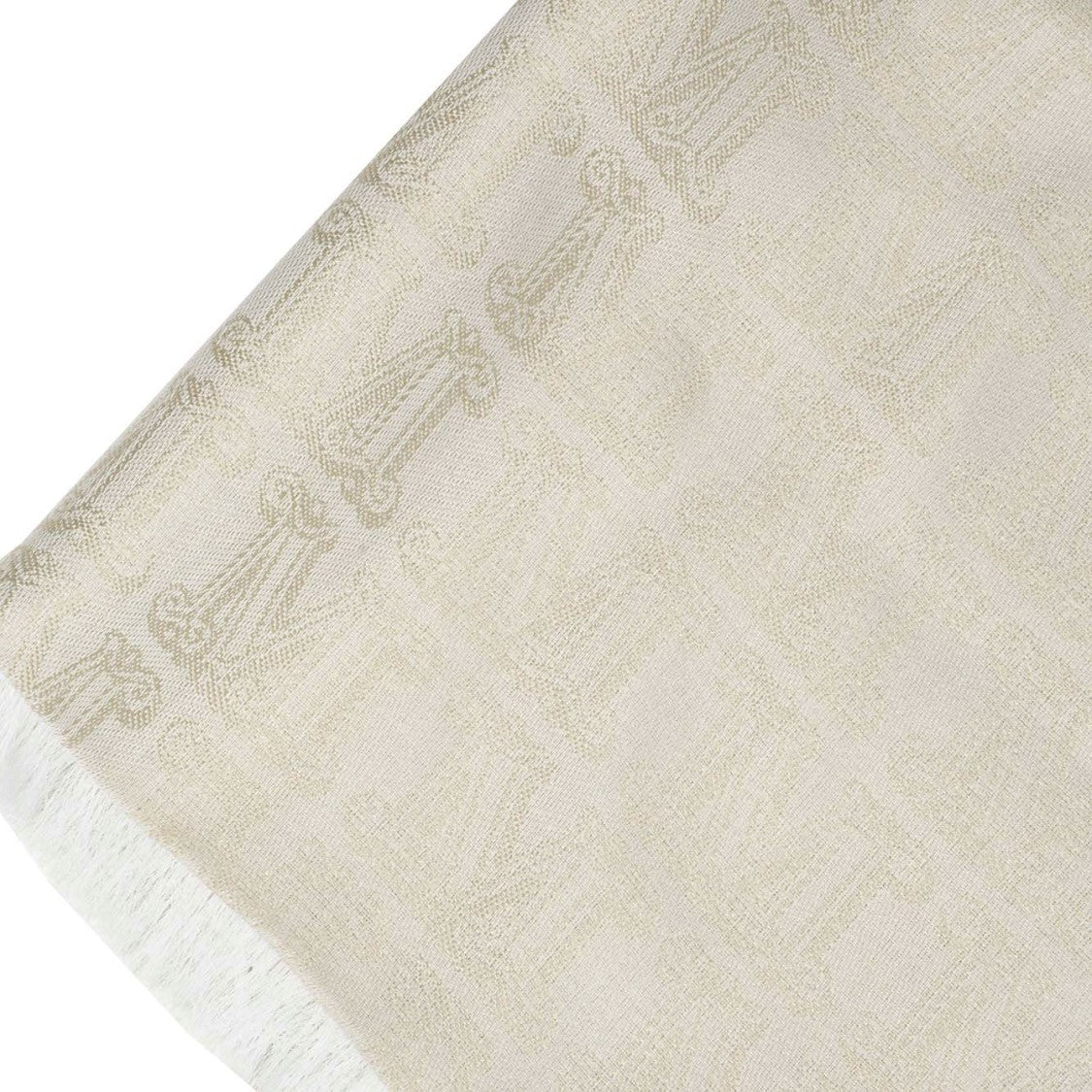 Max Mara Beige Silk And Cotton Jacquard Geode Shawl