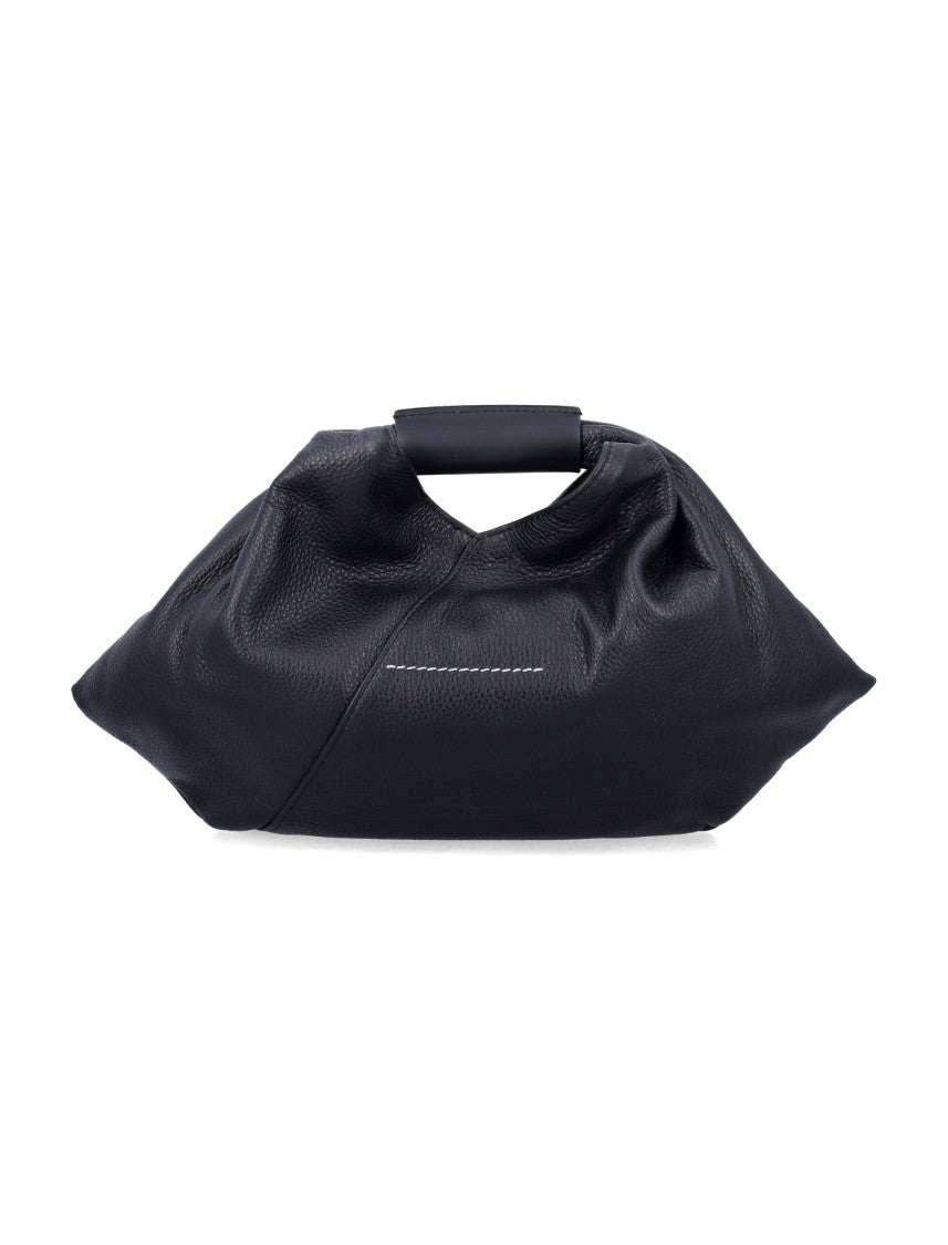 Mm6 By Maison Margiela Grainy Leather Japanese Bag With Structured Design And Top Handle