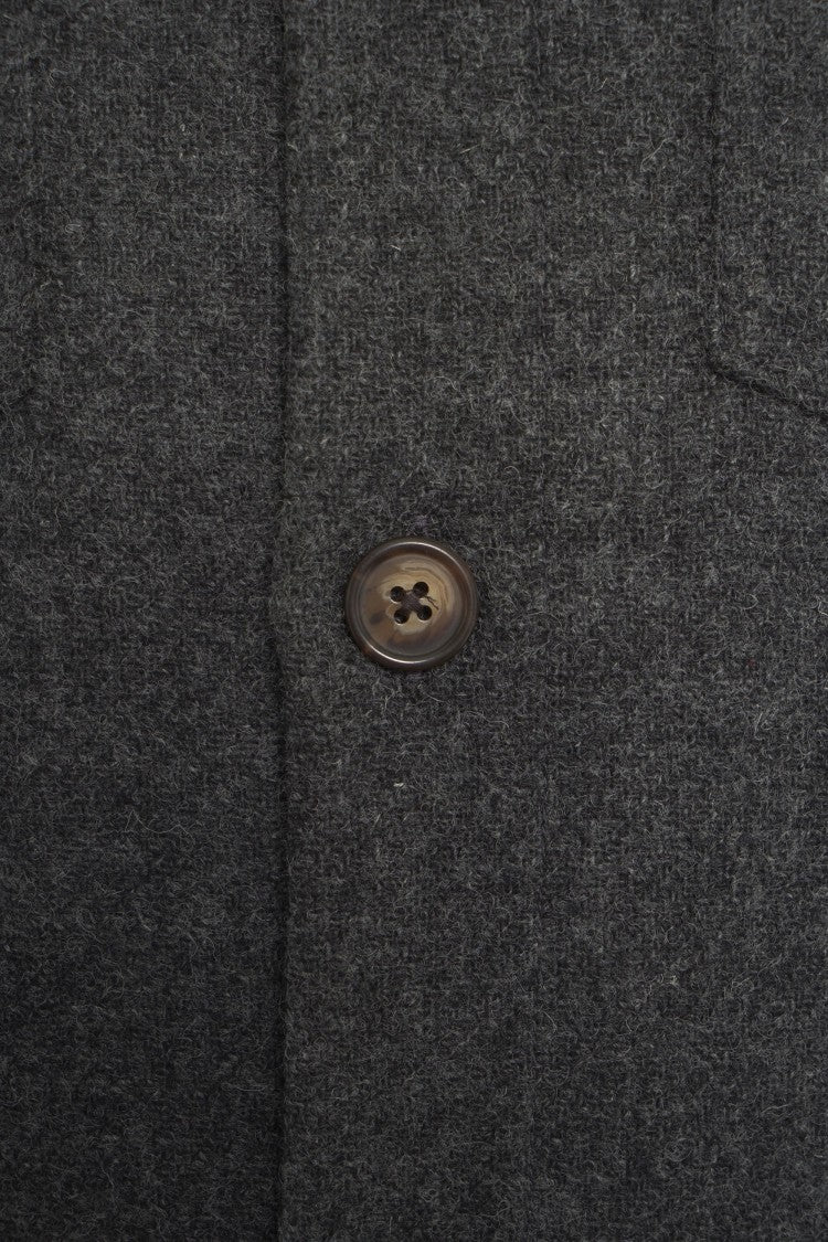 Portuguese Flannel Grey Flannel Overshirt With Classic Collar