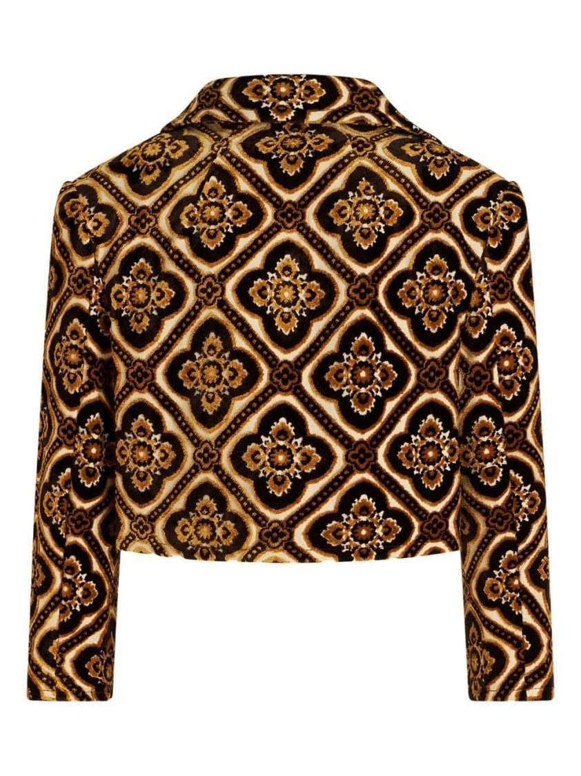 Etro Geometric-Print Cropped Jacket