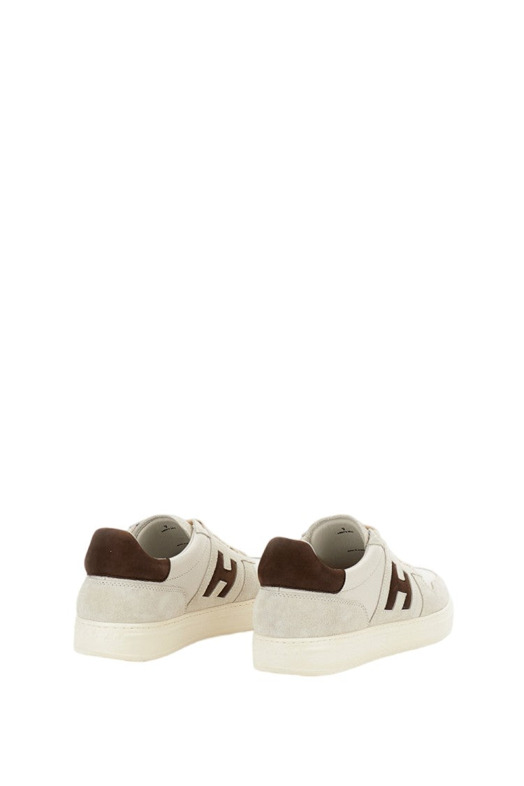 Hogan White Leather Suede Inserts Sneakers