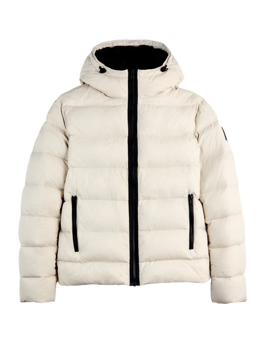 Fay Quilted Hooded Puffer Jacket In Snow White