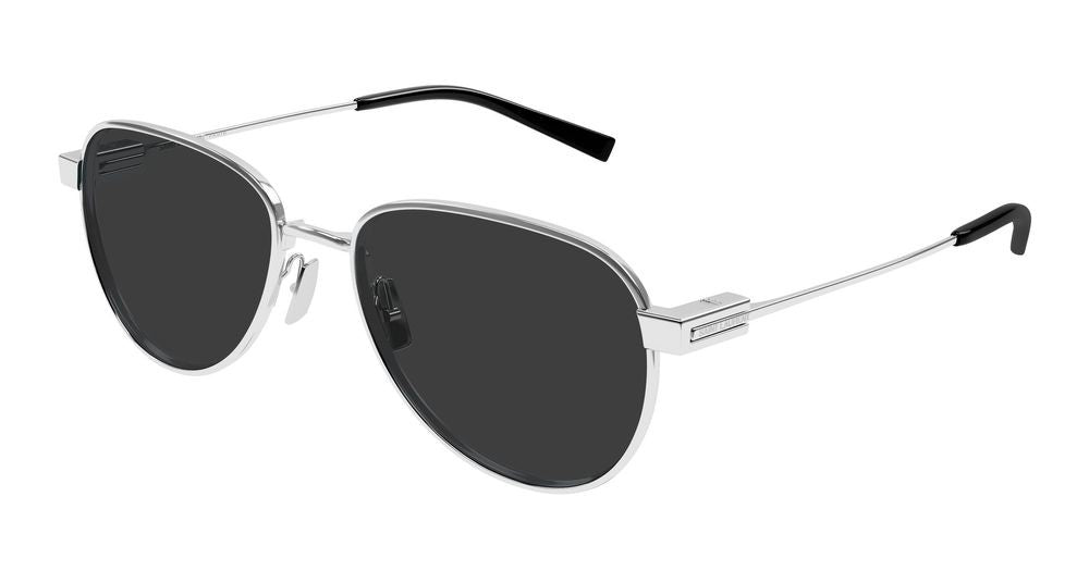 Saint Laurent Silver Contemporary Metal Frame Sunglasses