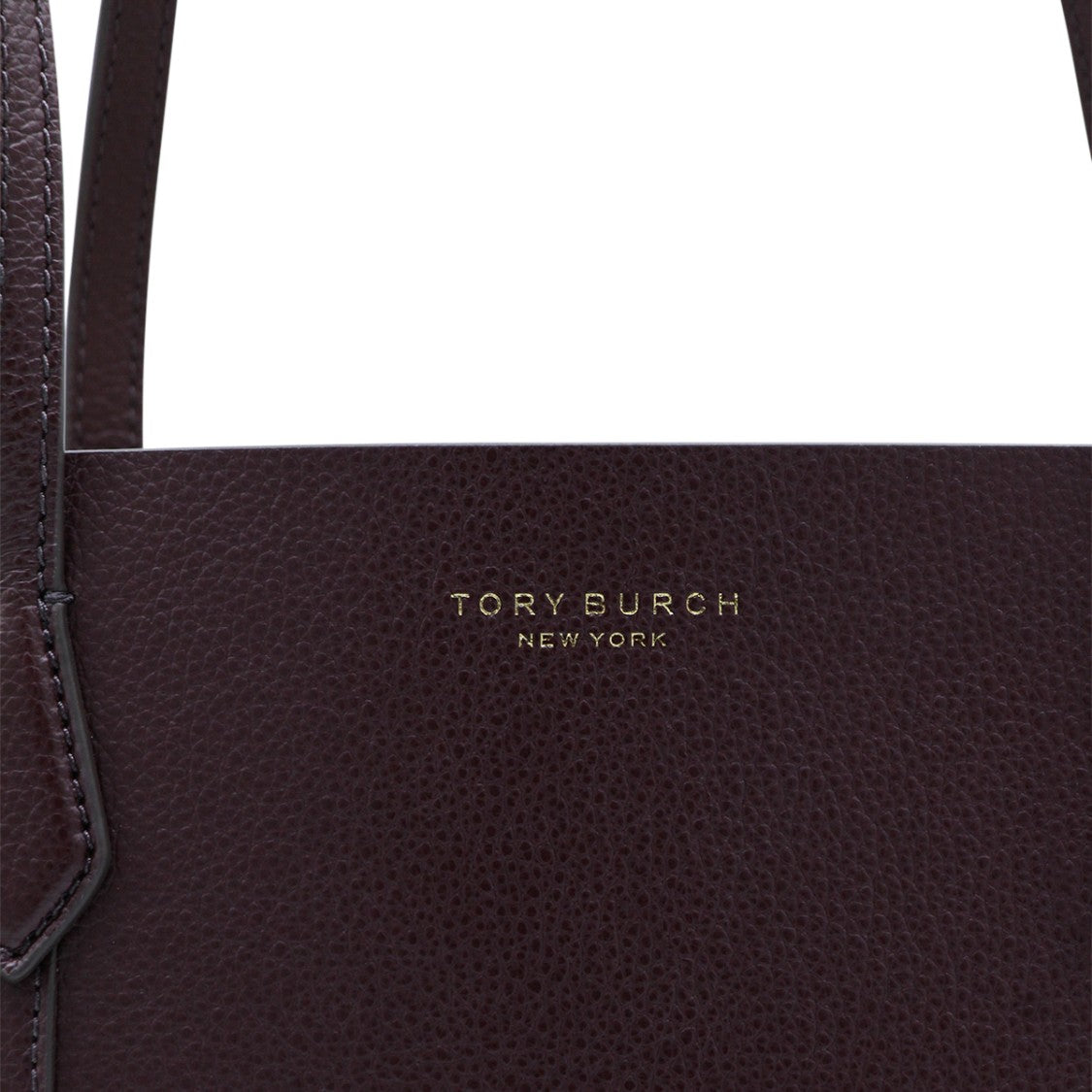 Tory Burch Dark Brown Leather Tote With Logo