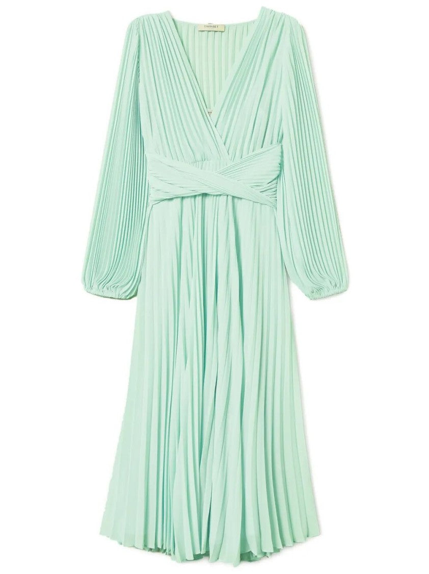 Twin-Set Midi Dress With Pleated Silhouette