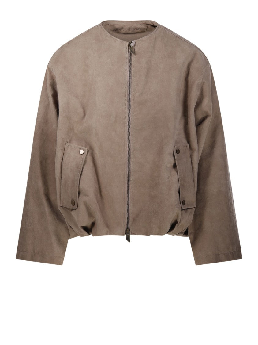 Salvatore Santoro Relaxed Silhouette Sheepskin Jacket With Flap Pockets