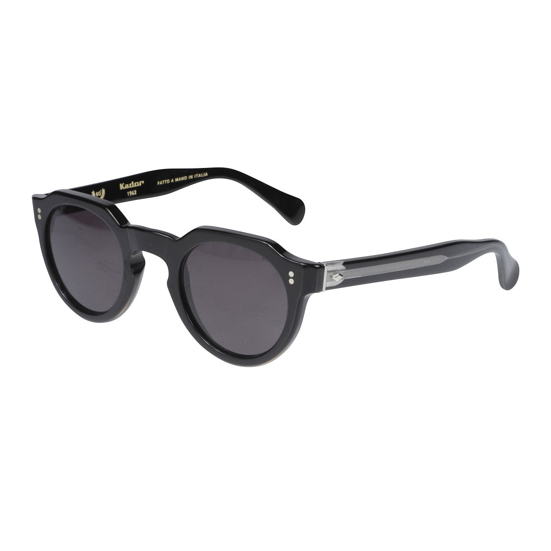 Kador Storiko Special-S Rounded Black Sunglasses With Angular Bridge