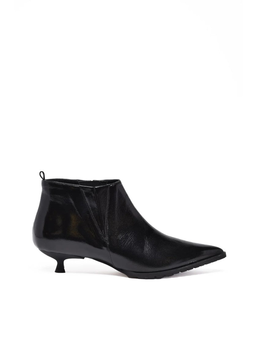Fratelli Russo Black Patent Leather Pointed Ankle Boots