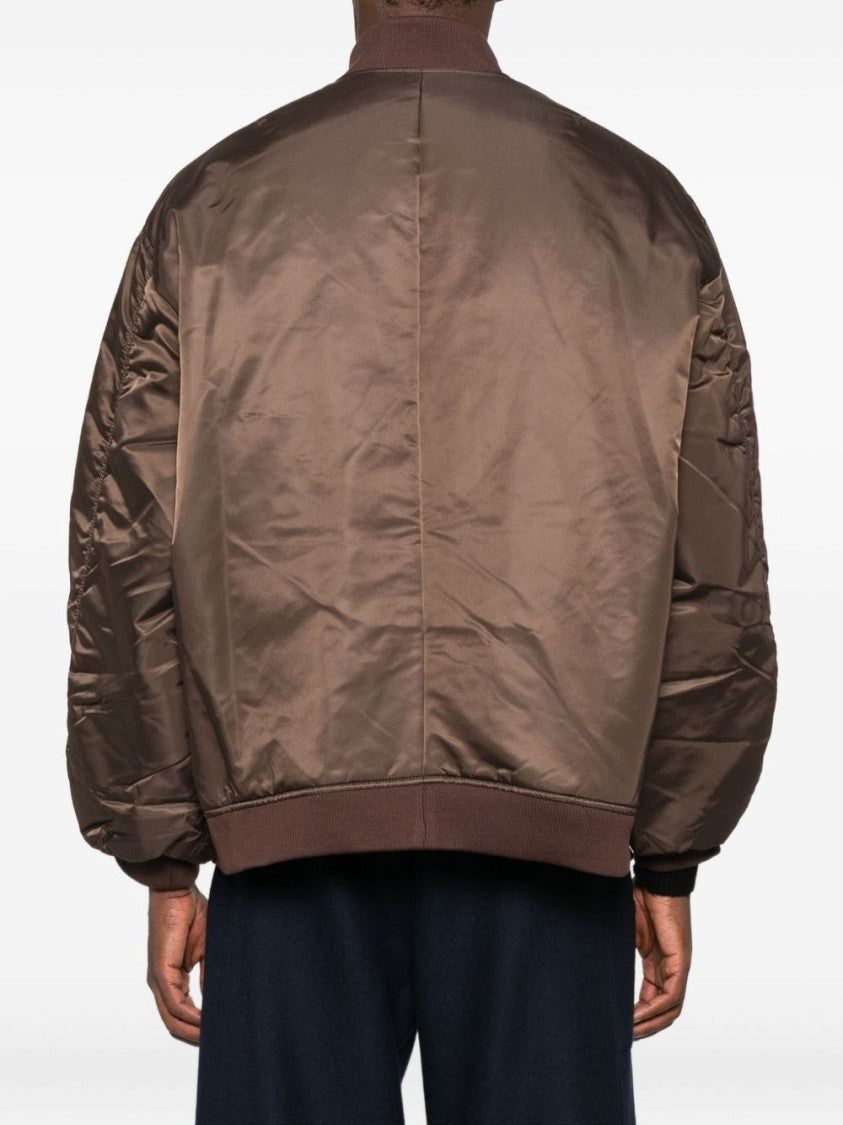 The Frankie Shop Brown Nylon Bomber Relaxed Fit Jacket