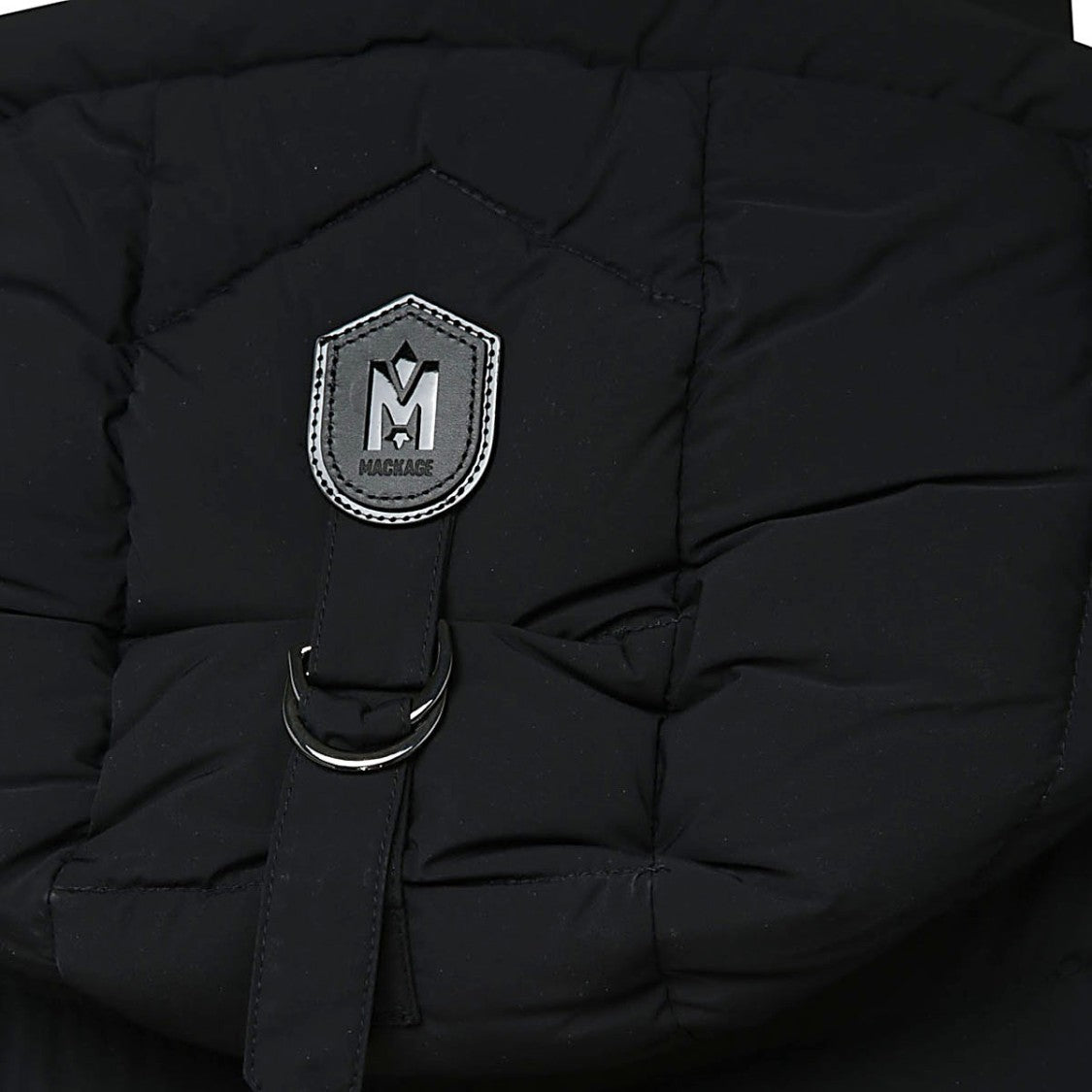 Mackage Black High Collar Hooded Padded Down Jacket
