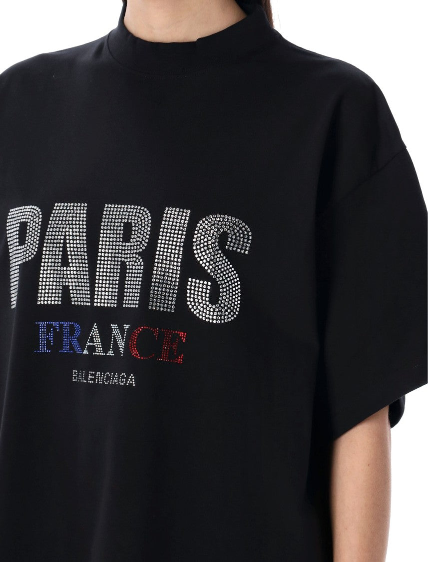 Balenciaga Paris Strass Oversized T-Shirt