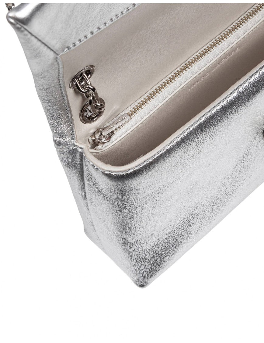 Marc Jacobs Silver Laminated Leather Wallet Bag