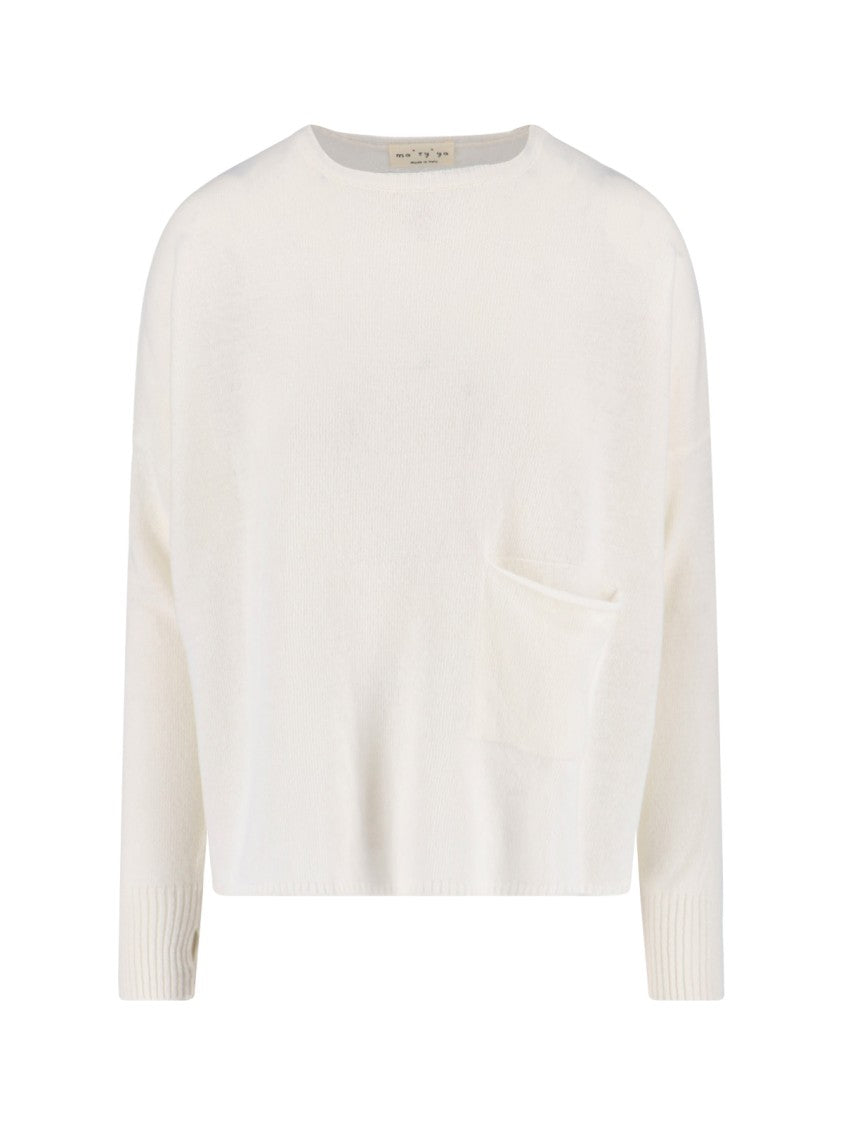 Ma'ry'ya Soft Knit Sweater In Virgin Wool And Cashmere Blend
