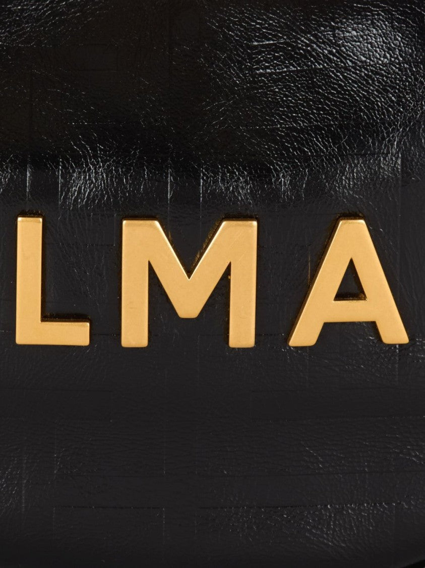 Balmain Black Crescent Shaped Leather Shoulder Bag