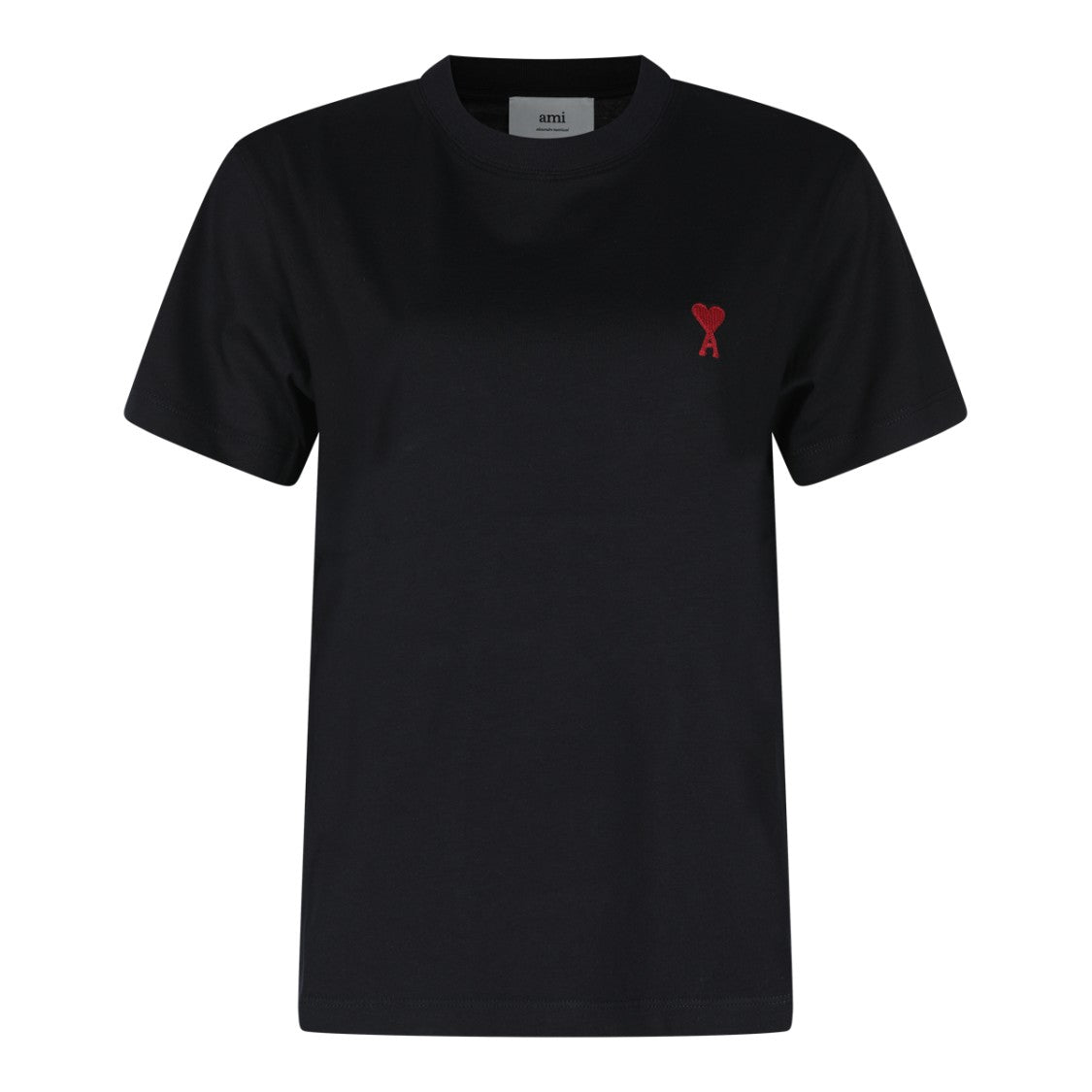 Ami Paris Black Cotton Logo T-Shirt